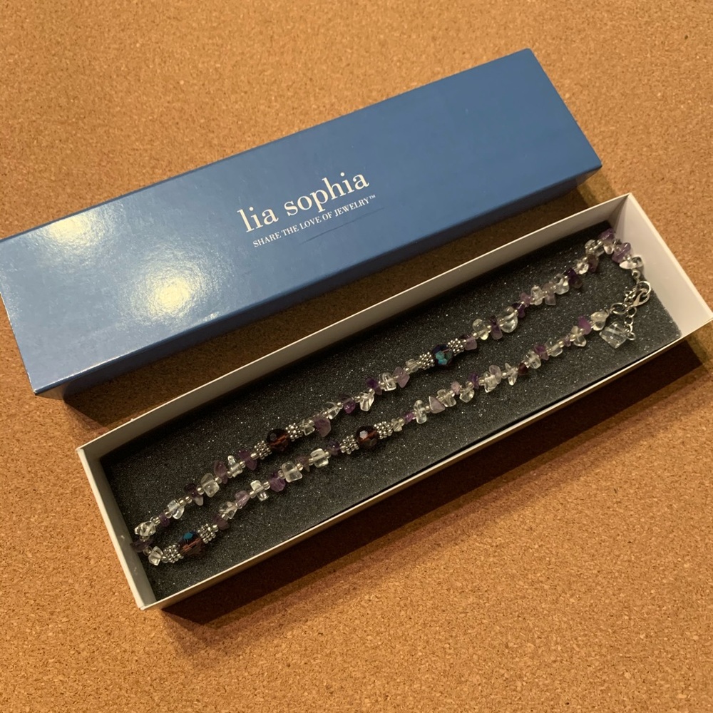 Lia Sophia Necklace Rick stone beaded with box